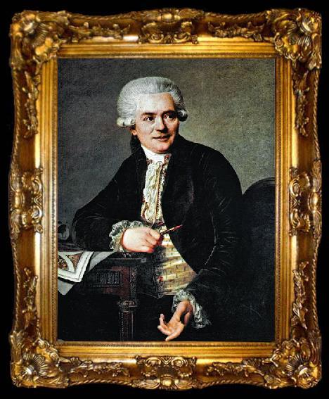 framed  Antoine Vestier Portrait of Johann Heinrich Riesener, ta009-2